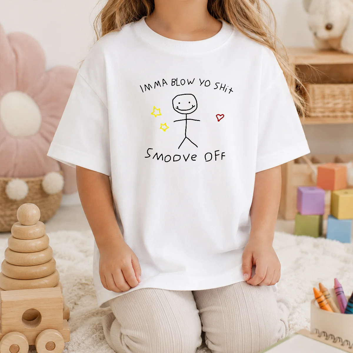 Hot Imma Blow Yo Shit Smoove Off Stick Figure Cartoon Shirt - Image 9