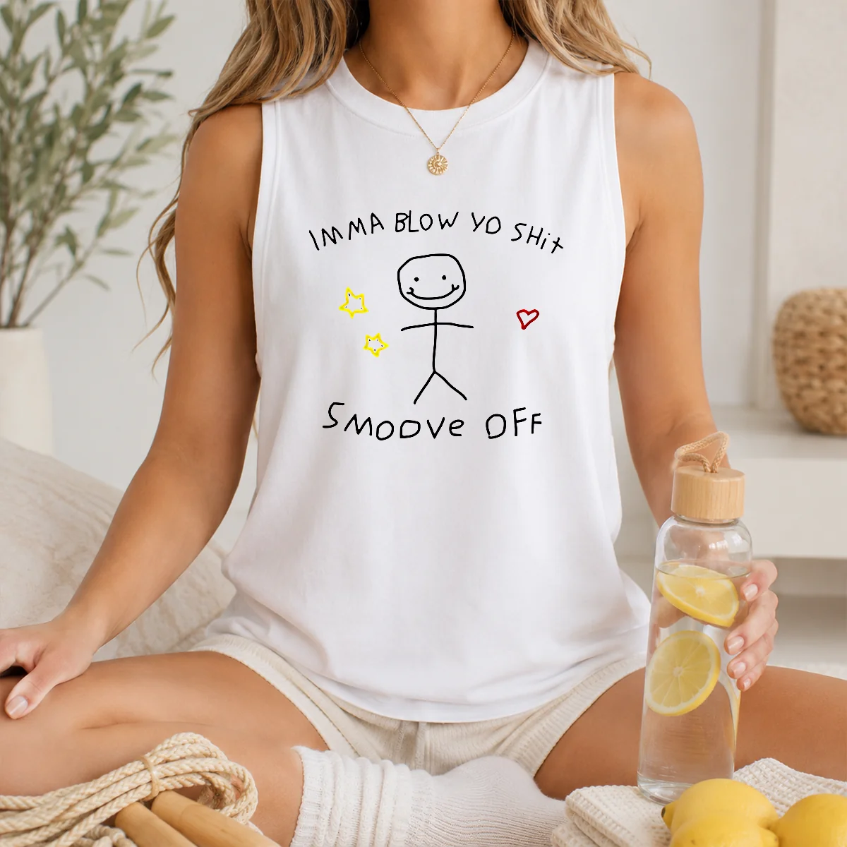 Hot Imma Blow Yo Shit Smoove Off Stick Figure Cartoon Shirt - Image 6