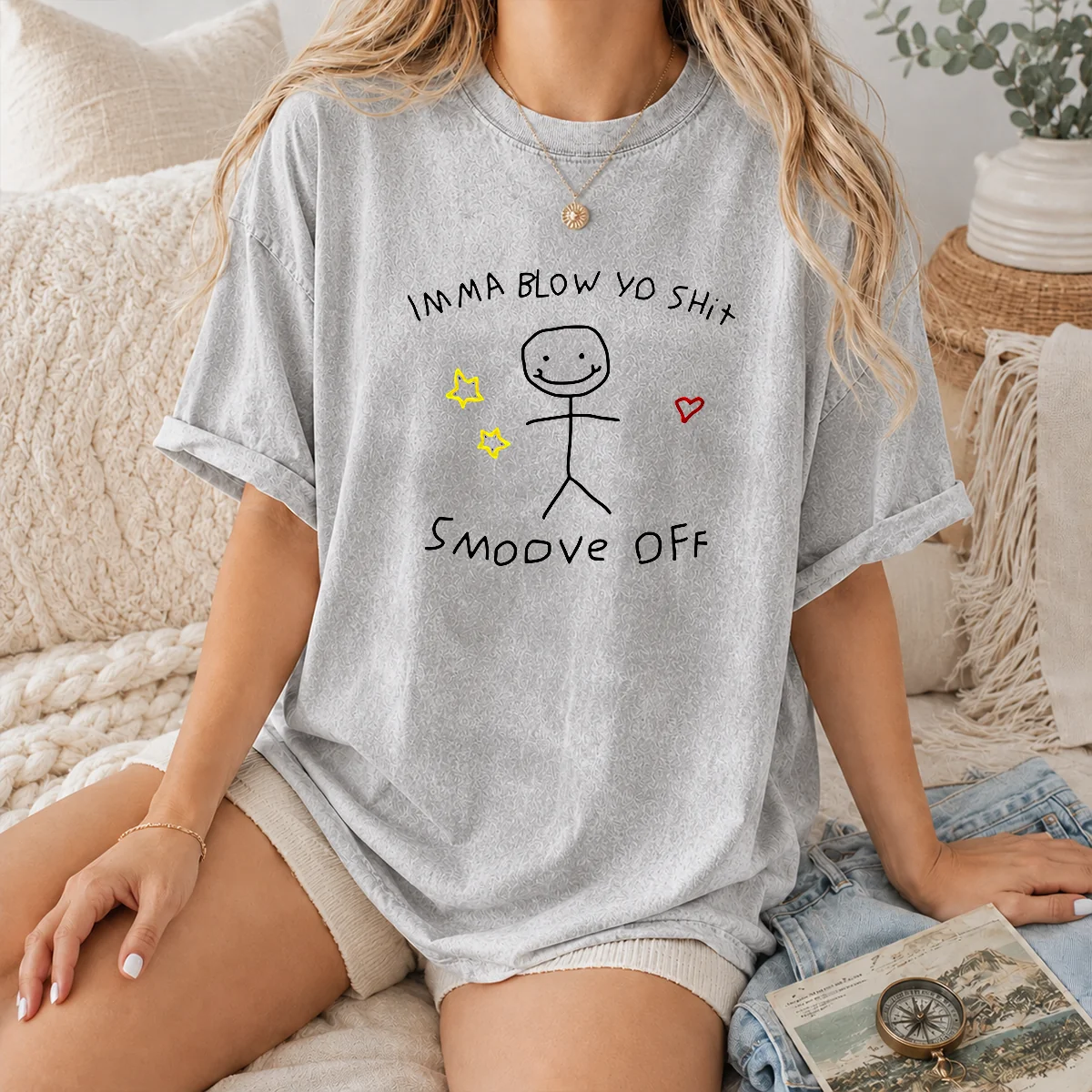 Hot Imma Blow Yo Shit Smoove Off Stick Figure Cartoon Shirt - Image 8