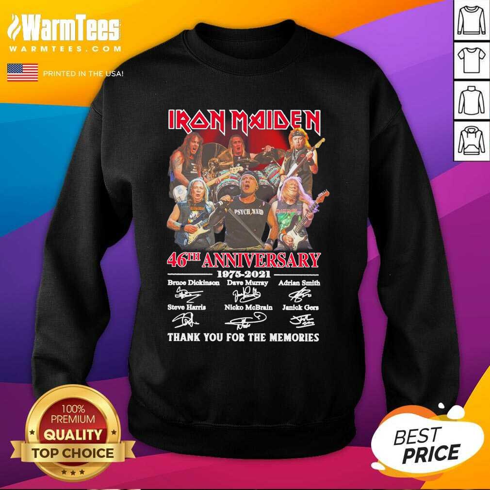 Hot Iron Maiden 46th Anniversary 1975 2021 Thank You For The Memories Signatures Shirt - Image 3