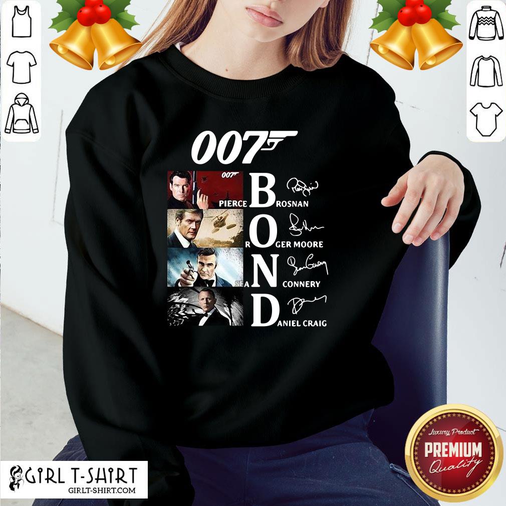 Hot James Bond 007 Pierce Brosnan Roger Moore Sean Connery Daniel Craig Signatures Shirt - Image 4