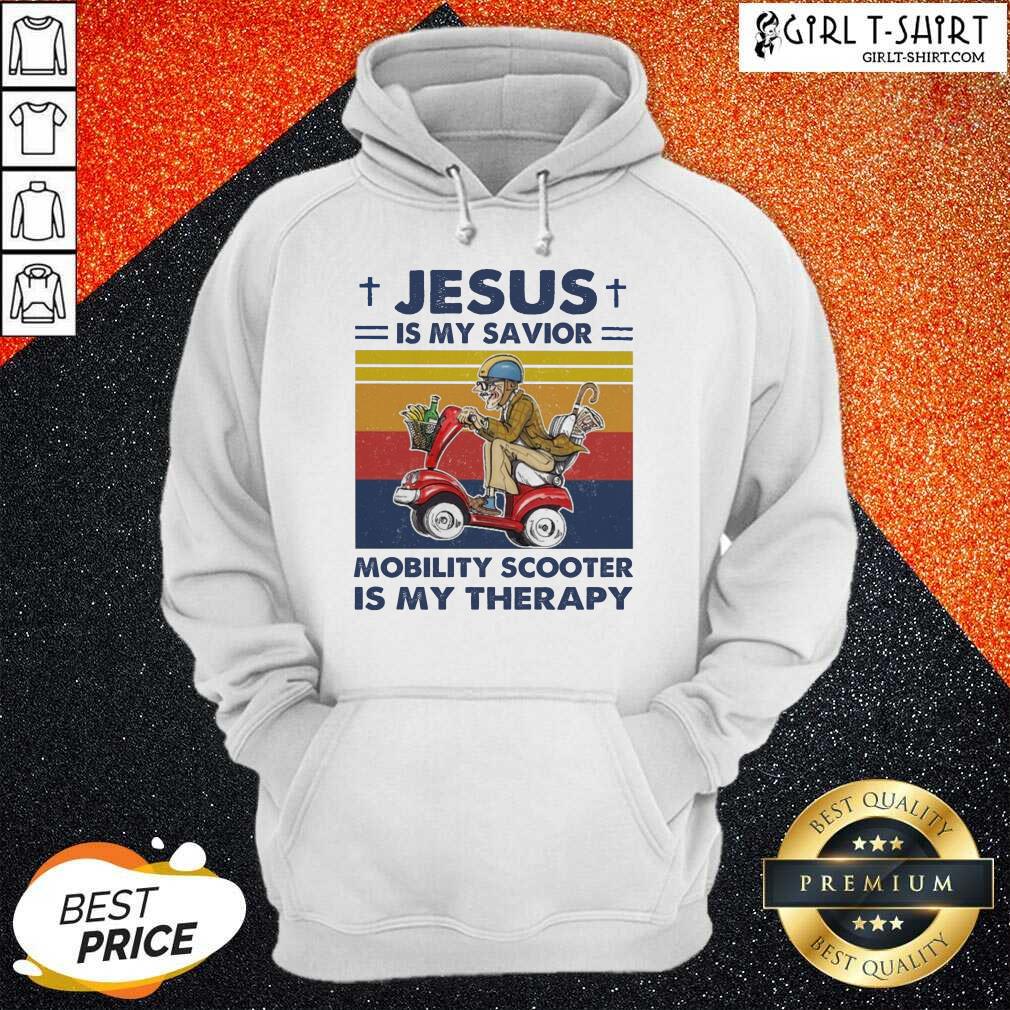 Hot Jesus Is My Savior Mobility Scooter Is My Therapy Vintage Shirt - Image 2