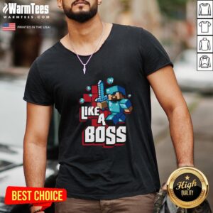 Alternative view of Hot JINX Minecraft Big Boys’ Like A Boss Shirt