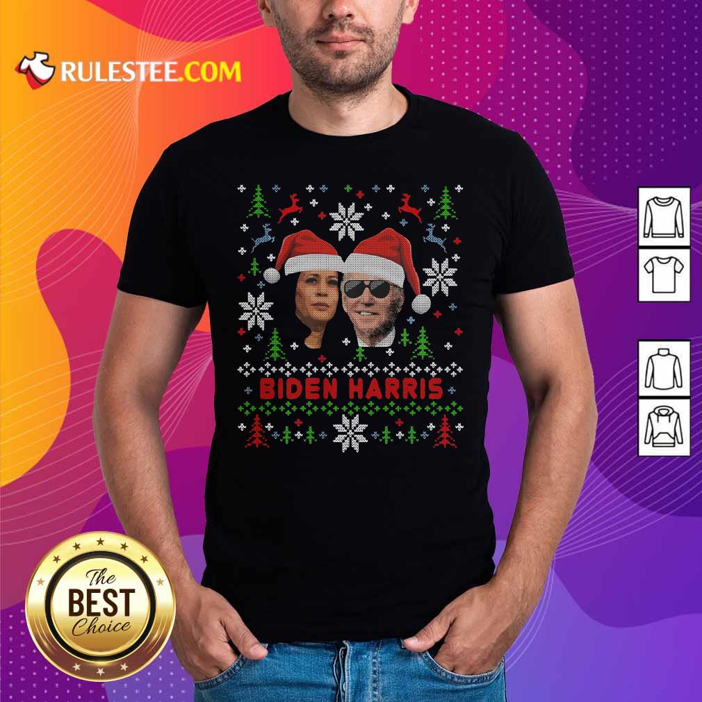 Hot Joe Biden And Kamala Harris Wear Hat Santa Claus Merry Xmas Shirt