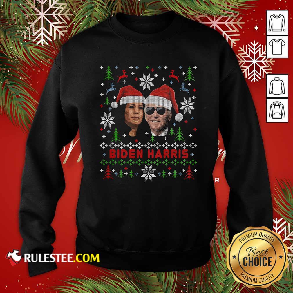 Hot Joe Biden And Kamala Harris Wear Hat Santa Claus Merry Xmas Shirt - Image 5