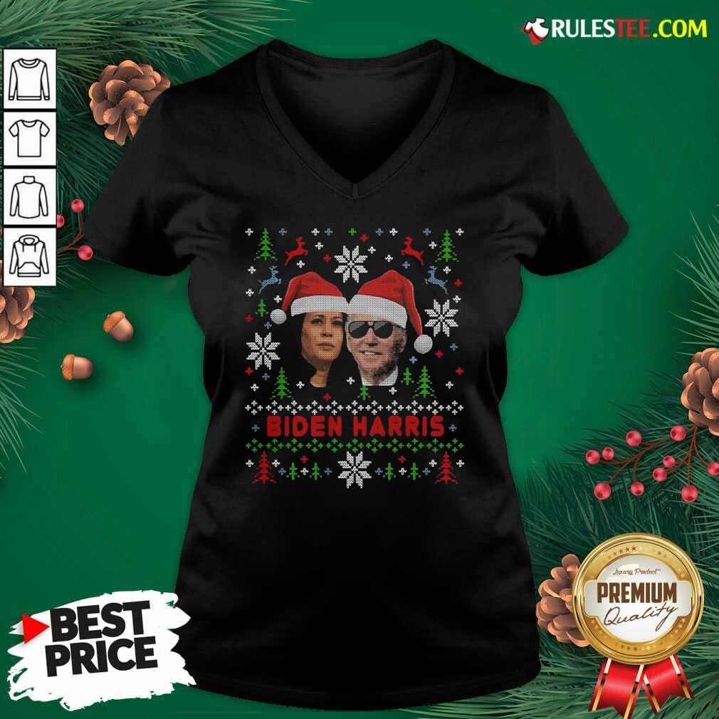 Hot Joe Biden And Kamala Harris Wear Hat Santa Claus Merry Xmas Shirt - Image 3