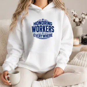 Alternative view of Hot Labour Day Workers Pride Line Art Shirt