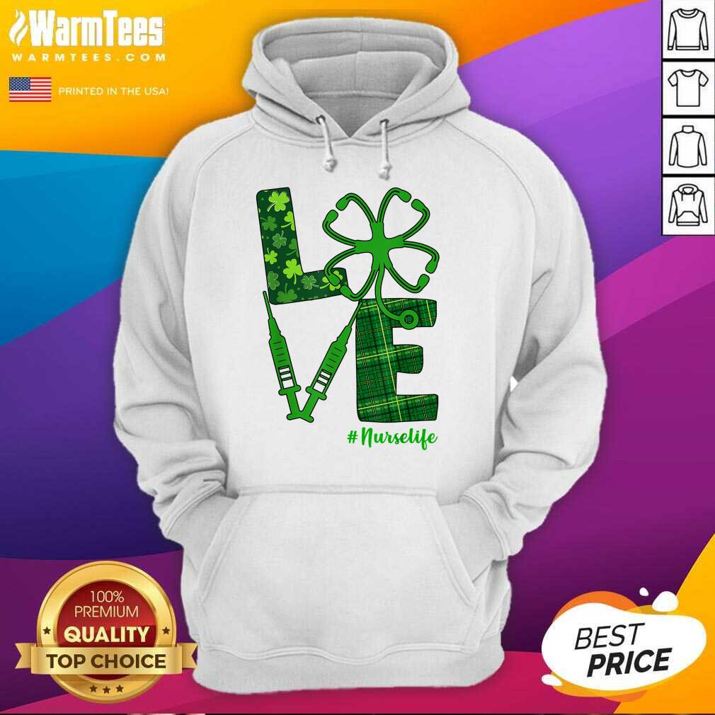 Hot Love Stethoscope Syringe Nurse Life St Patrick’s Day Shirt - Image 2
