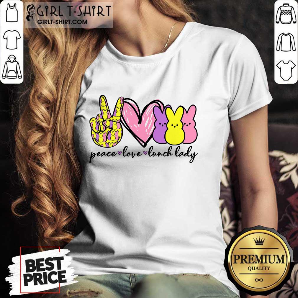 Hot Lunch Lady Peace Love Bunny Shirt - Image 2