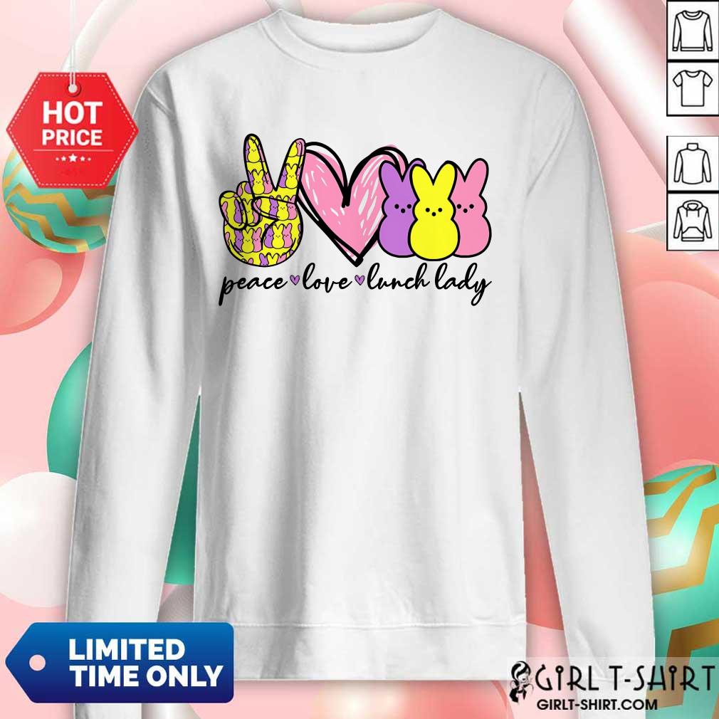 Hot Lunch Lady Peace Love Bunny Shirt - Image 4