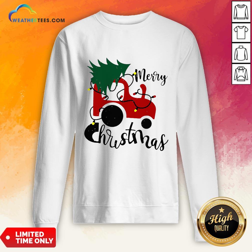 Hot Merry Christmas Tractor Sweat Shirt - Image 4
