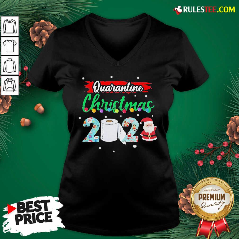 Hot Merry Quarantine Christmas 2020 Pajamas T-Shirt - Image 3