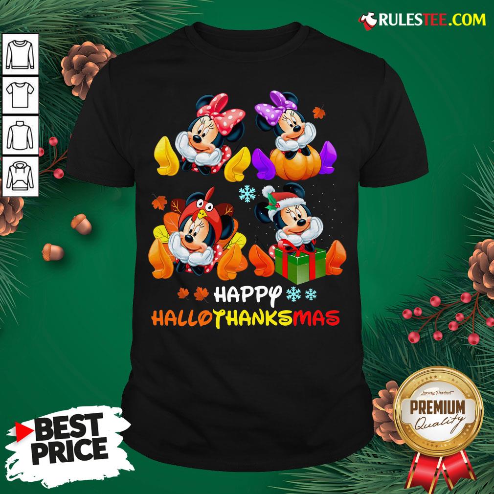 Hot Minnie Mouse Happy Hallothanksmas Shirt