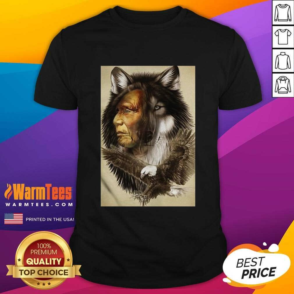 Hot Native American Indian Wolf Eagle Shirt