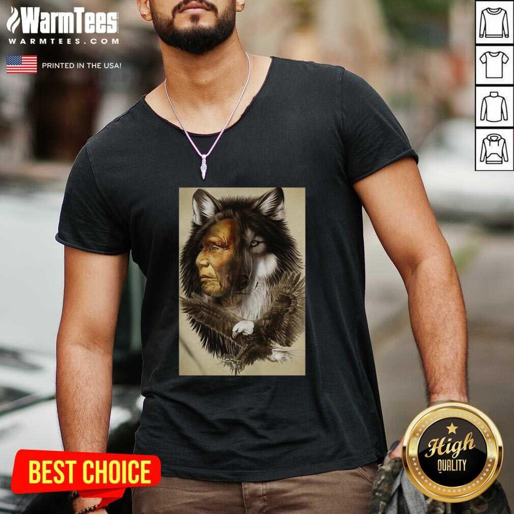 Hot Native American Indian Wolf Eagle Shirt - Image 5
