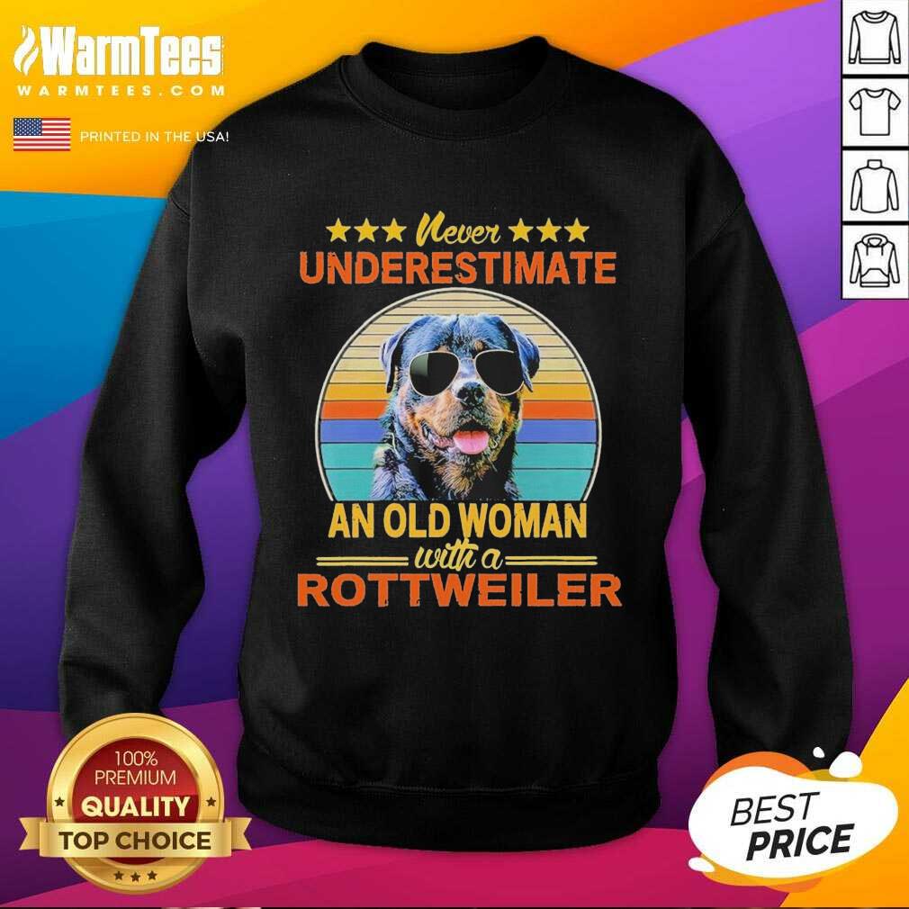 Hot Never Underestimate An Old Woman With A Rottweiler Vintage Shirt - Image 3