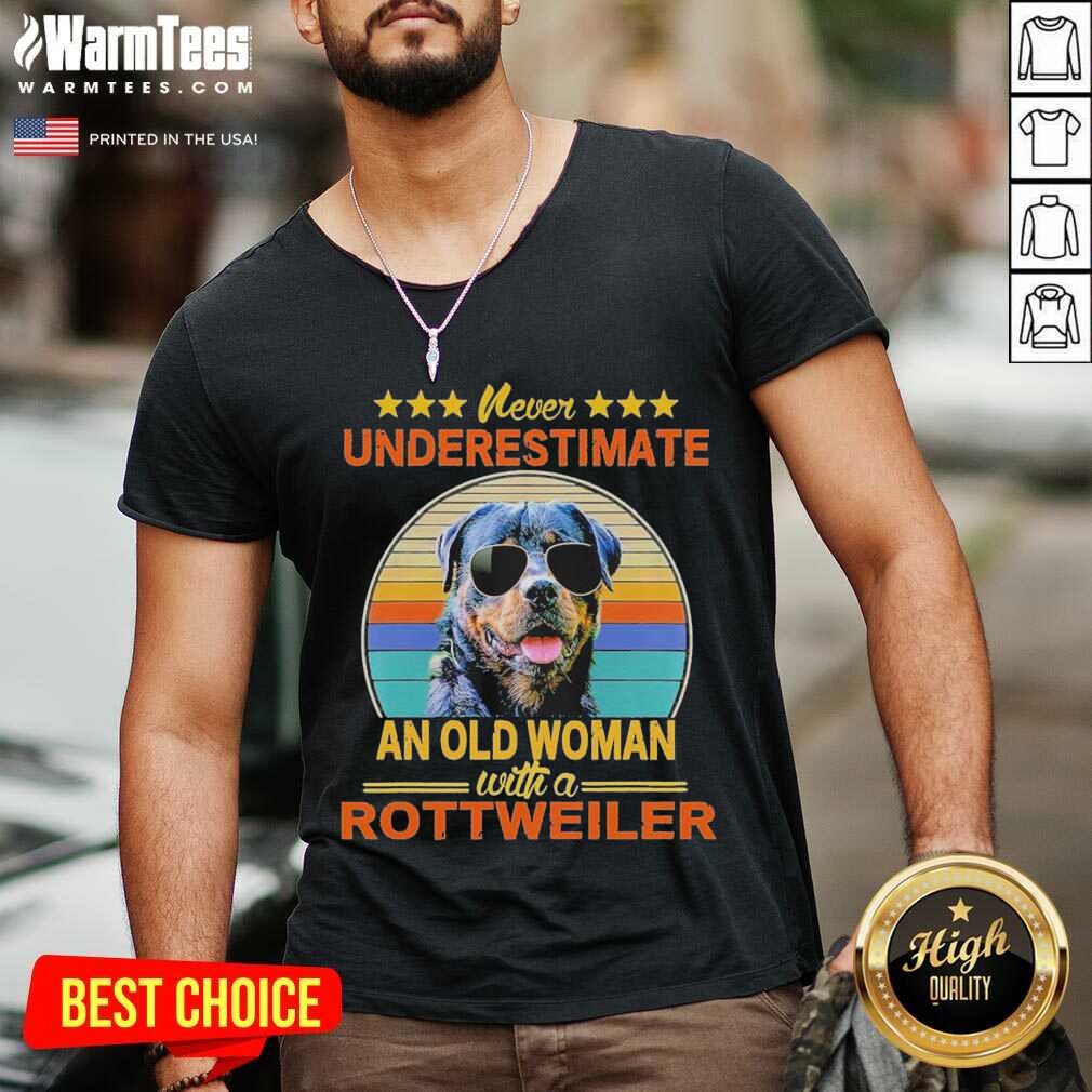 Hot Never Underestimate An Old Woman With A Rottweiler Vintage Shirt - Image 5