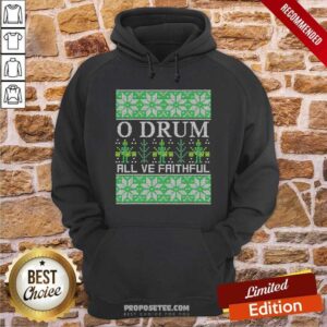 Alternative view of Hot O Drum All Ye Faithful Bass Drum Tacky Ugly Christmas Shirt