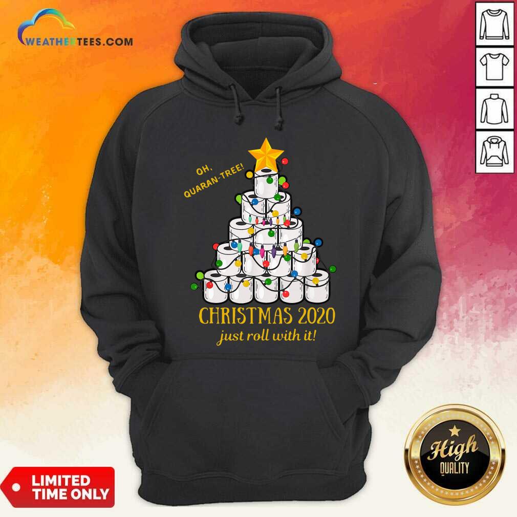 Hot Oh Quaran-tree Toilet Paper Christmas 2020 Just Roll With It Christmas Shirt - Image 3