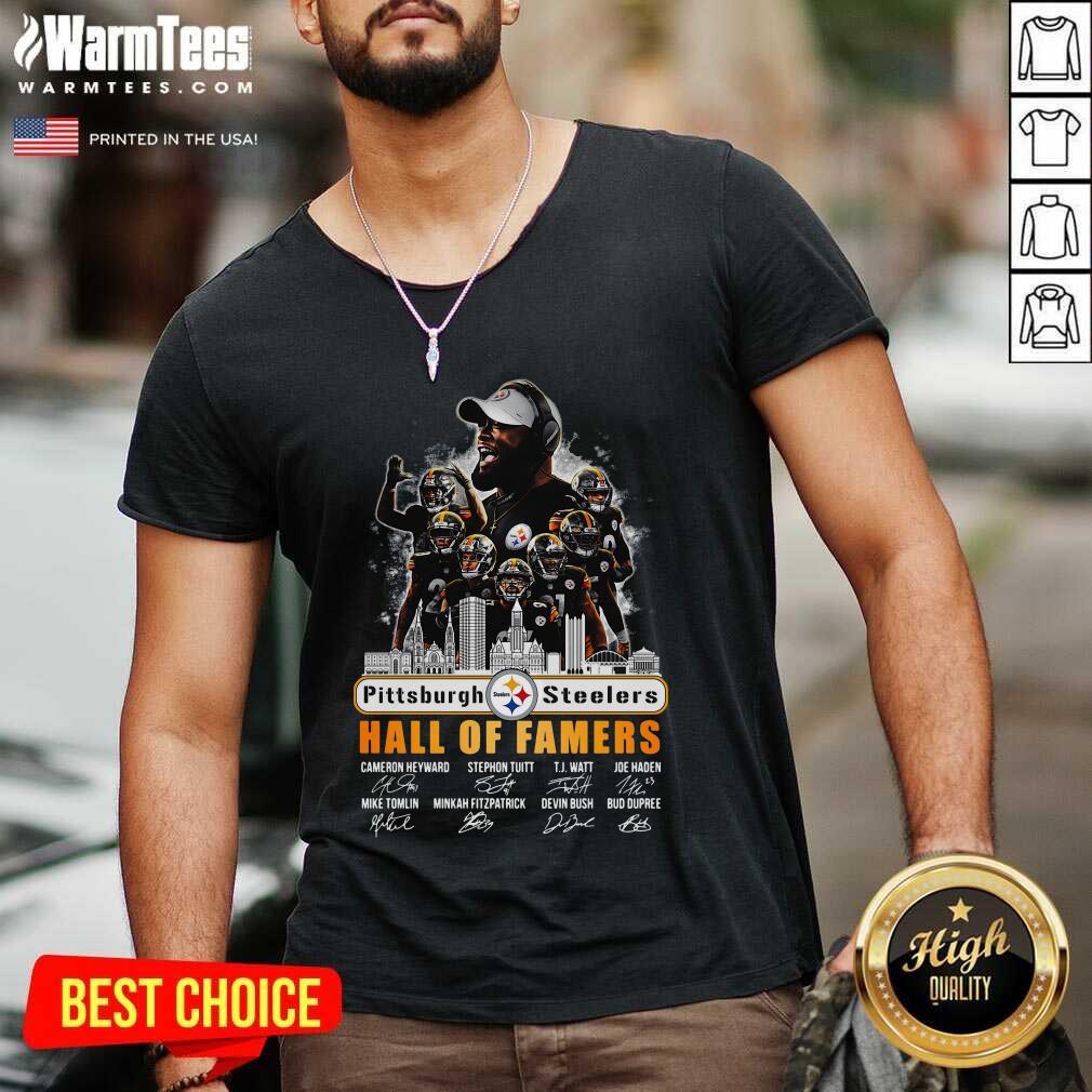 Hot Pittsburgh Steelers Hall Of Famers Signatures Shirt - Image 5