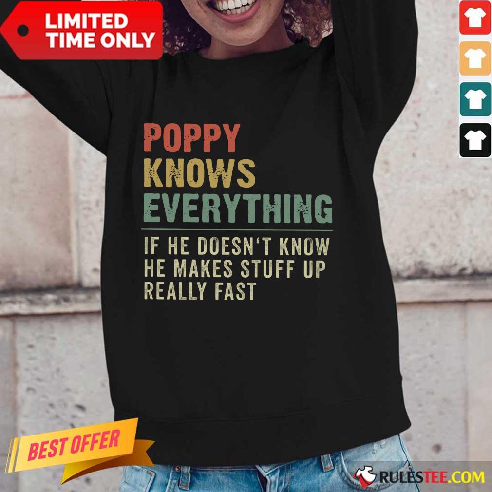 Hot Poppy Knows Everything Vintage Shirt - Image 2