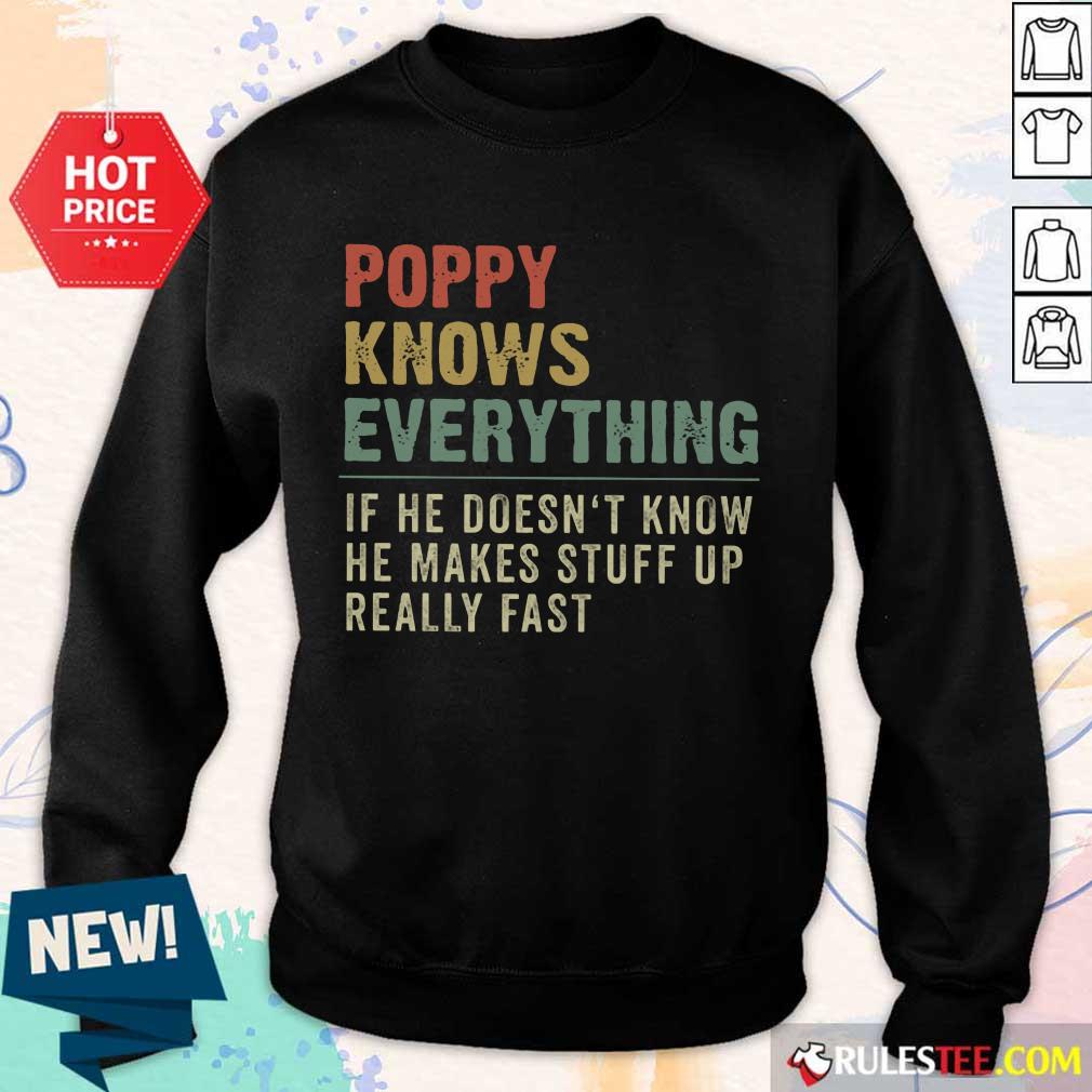 Hot Poppy Knows Everything Vintage Shirt - Image 5