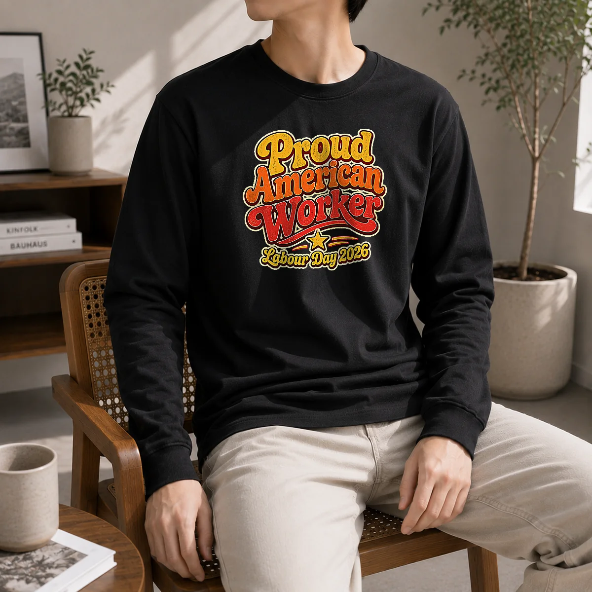 Hot Pretty Proud American Worker Labour Day 2026 Groovy Retro Shirt - Image 6