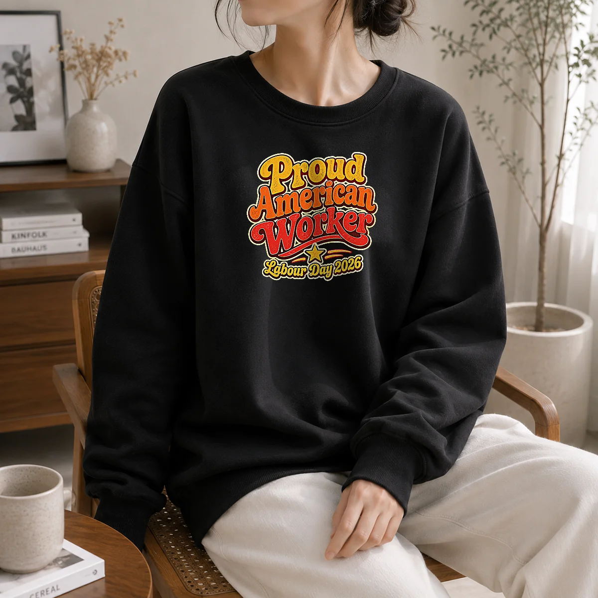 Hot Pretty Proud American Worker Labour Day 2026 Groovy Retro Shirt - Image 7