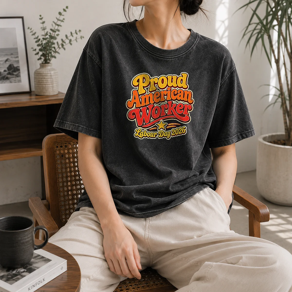 Hot Pretty Proud American Worker Labour Day 2026 Groovy Retro Shirt - Image 8