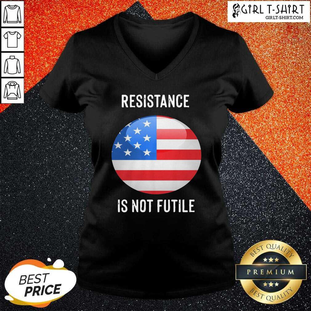 Hot Resistance Is Not Futile American Flag Shirt - Image 2