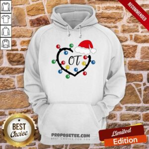 Alternative view of Hot Santa Hat Heart Ot Merry Christmas Light Shirt