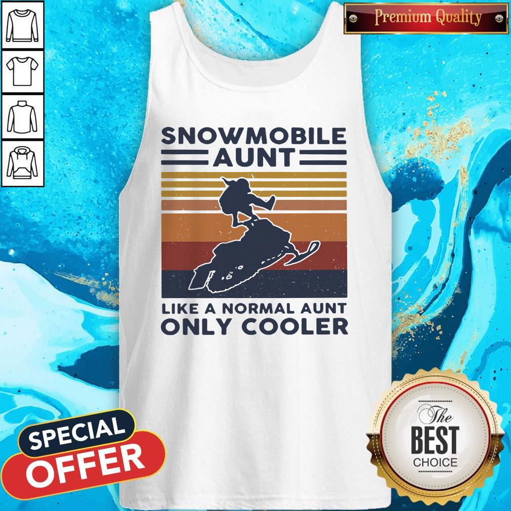 Hot Snowmobile Aunt Like A Normal Aunt Only Cooler Vintage Retro Shirt - Image 3