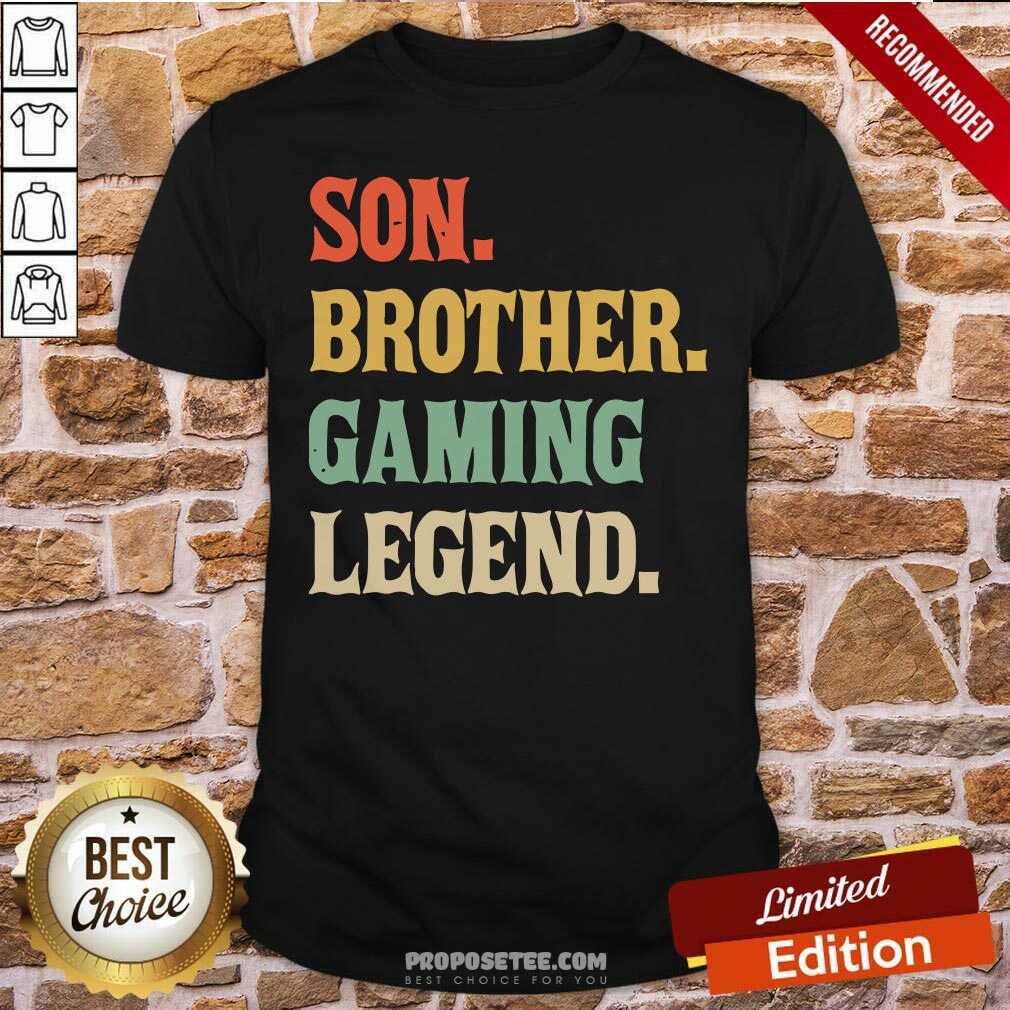 Hot Son Brother Gaming Legend Vintage Teenage Boys 8 12 Year Old Shirt
