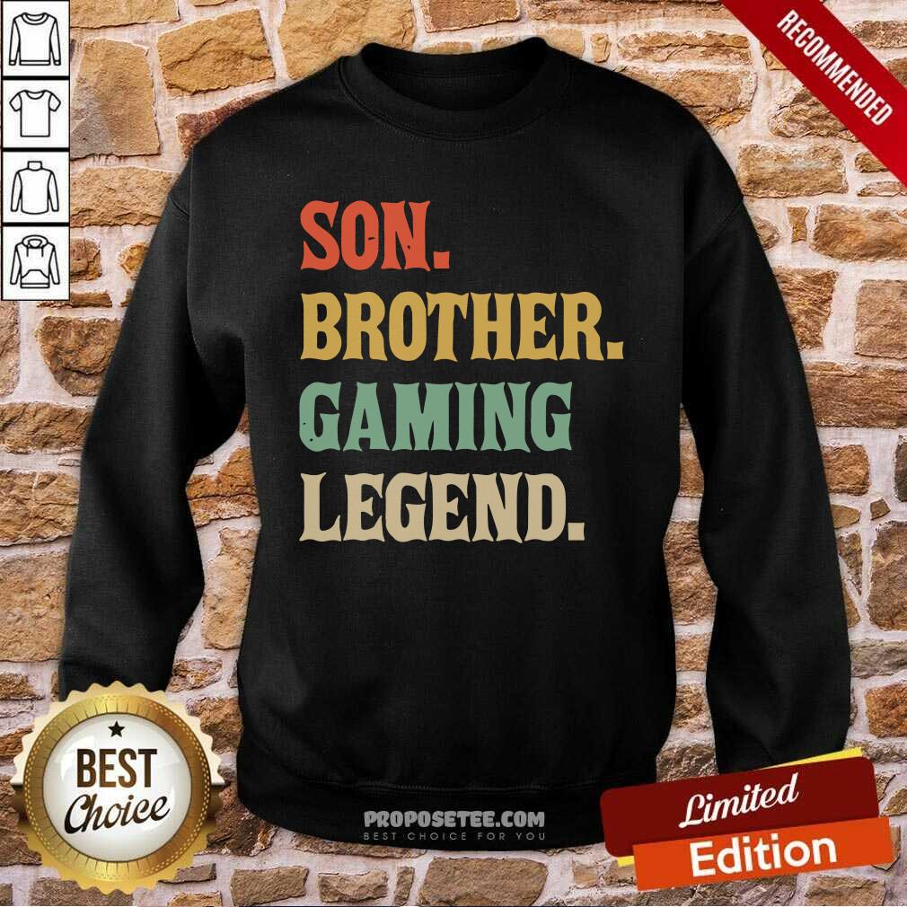 Hot Son Brother Gaming Legend Vintage Teenage Boys 8 12 Year Old Shirt - Image 5