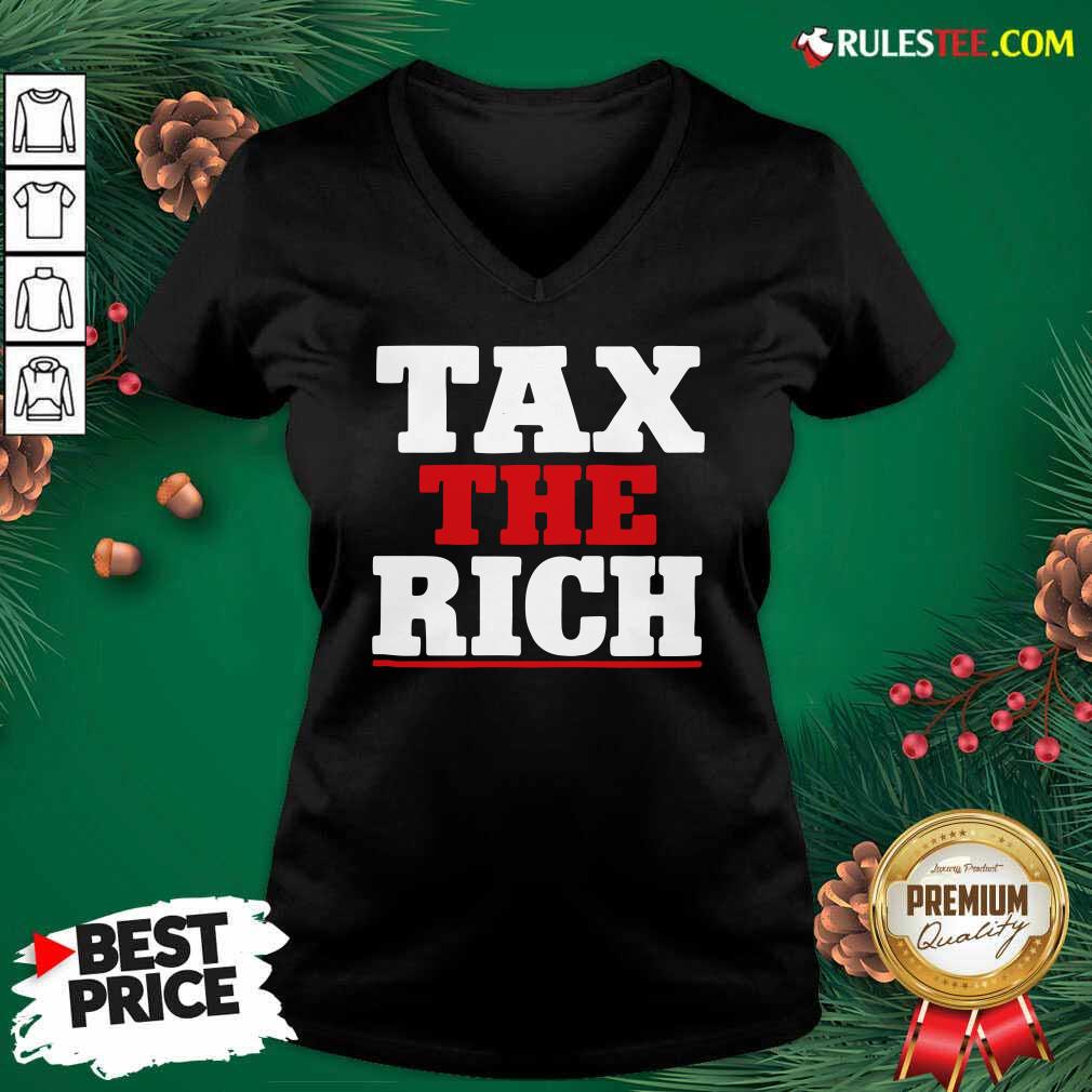 Hot Tax The Rich Red White T-Shirt - Image 3