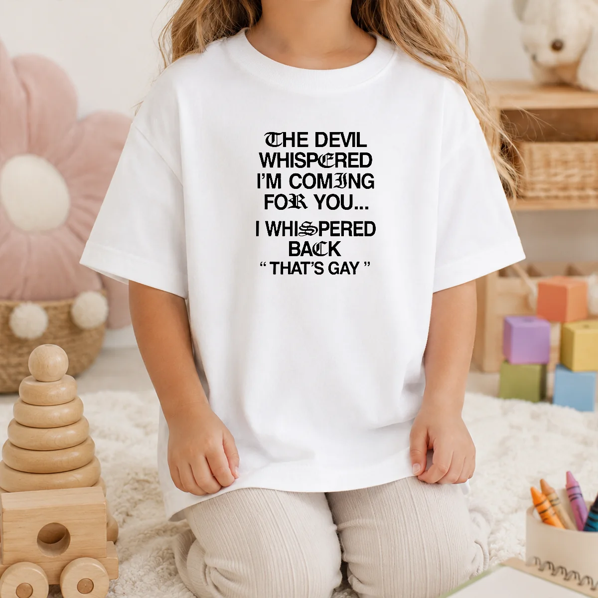 Hot The Devil Whispered I'M Coming For You That'S Gay Shirt - Image 9