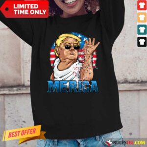Alternative view of Hot Trump America Flag 4th Of July Shirt