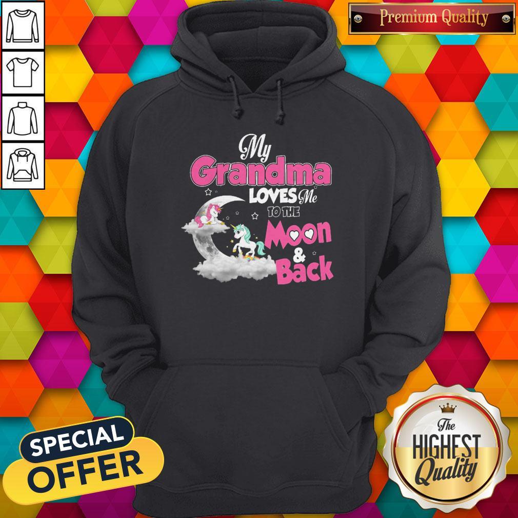 Hot Unicorn My Grandma Loves Me To The Moon And Back Shirt - Image 5