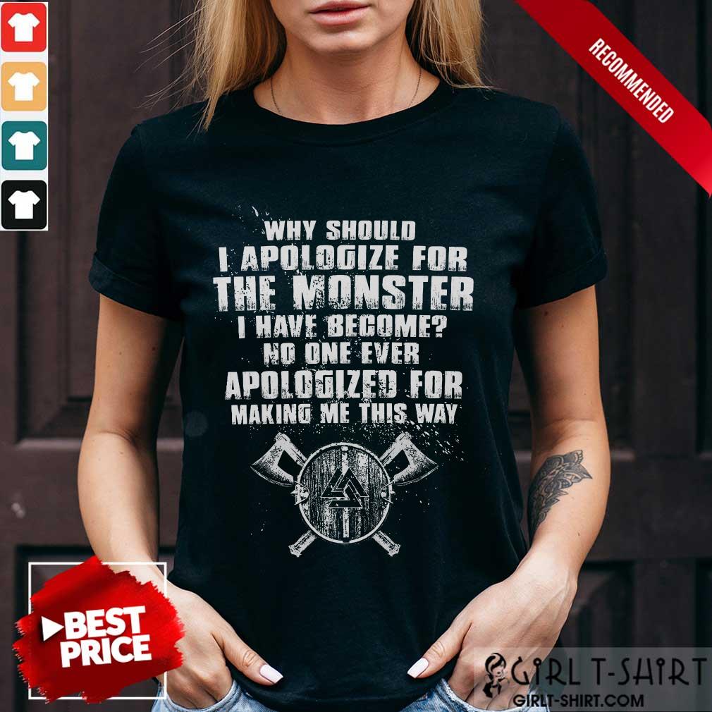 Hot Viking Valknut Why Should I Apologize For The Monster I Have Become No One Ever Apologized For Making Me This Way Shirt