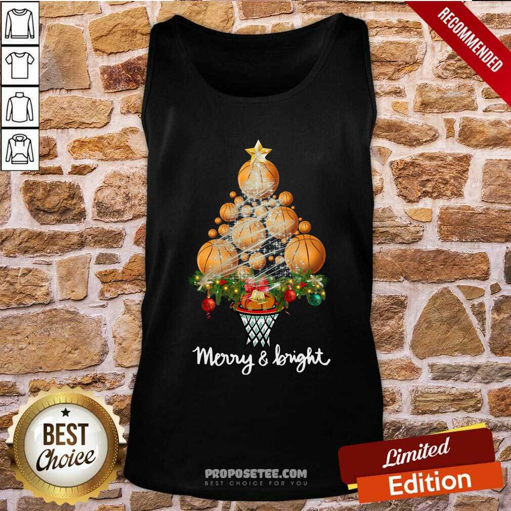 Hot Volleyball Merry And Bright Christmas Tree Shirt - Image 4