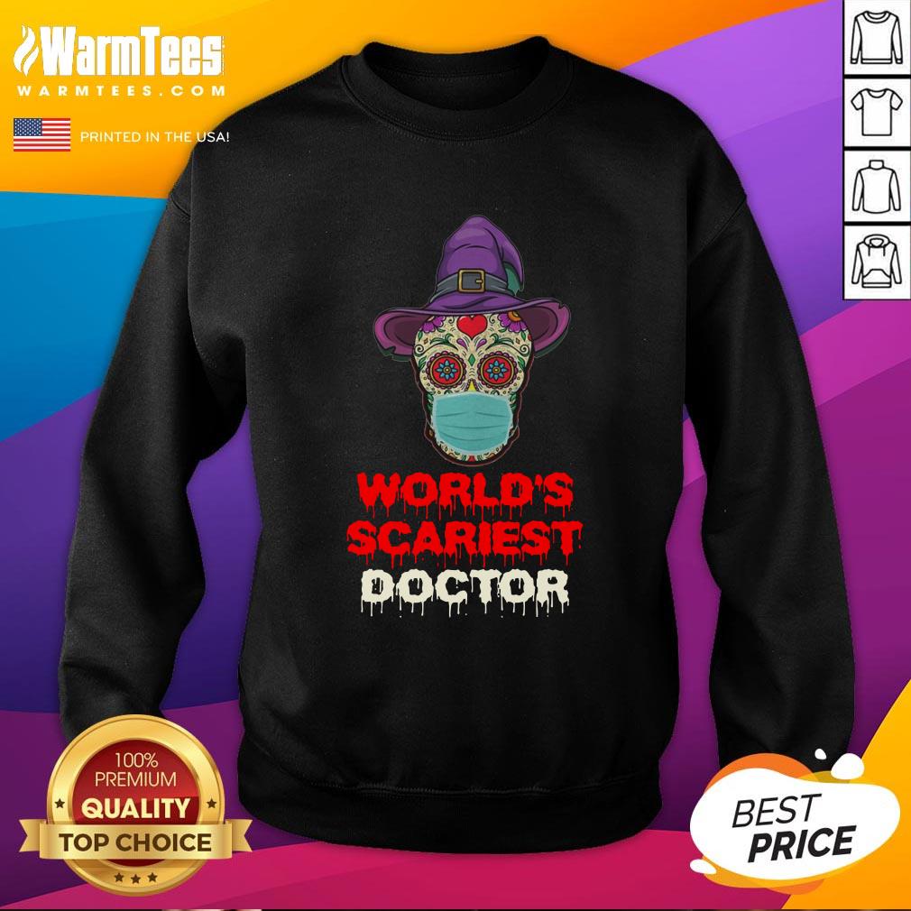 Hot World’s Scariest Doctor Skull Tattoos Witch Face Mask Halloween Shirt - Image 4