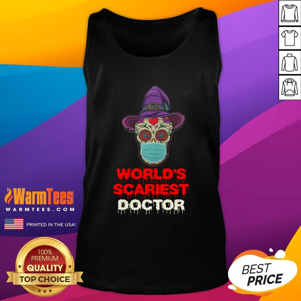 Hot World’s Scariest Doctor Skull Tattoos Witch Face Mask Halloween Shirt - Image 3