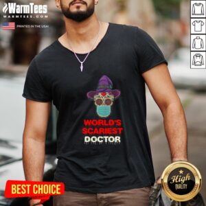 Alternative view of Hot World’s Scariest Doctor Skull Tattoos Witch Face Mask Halloween Shirt