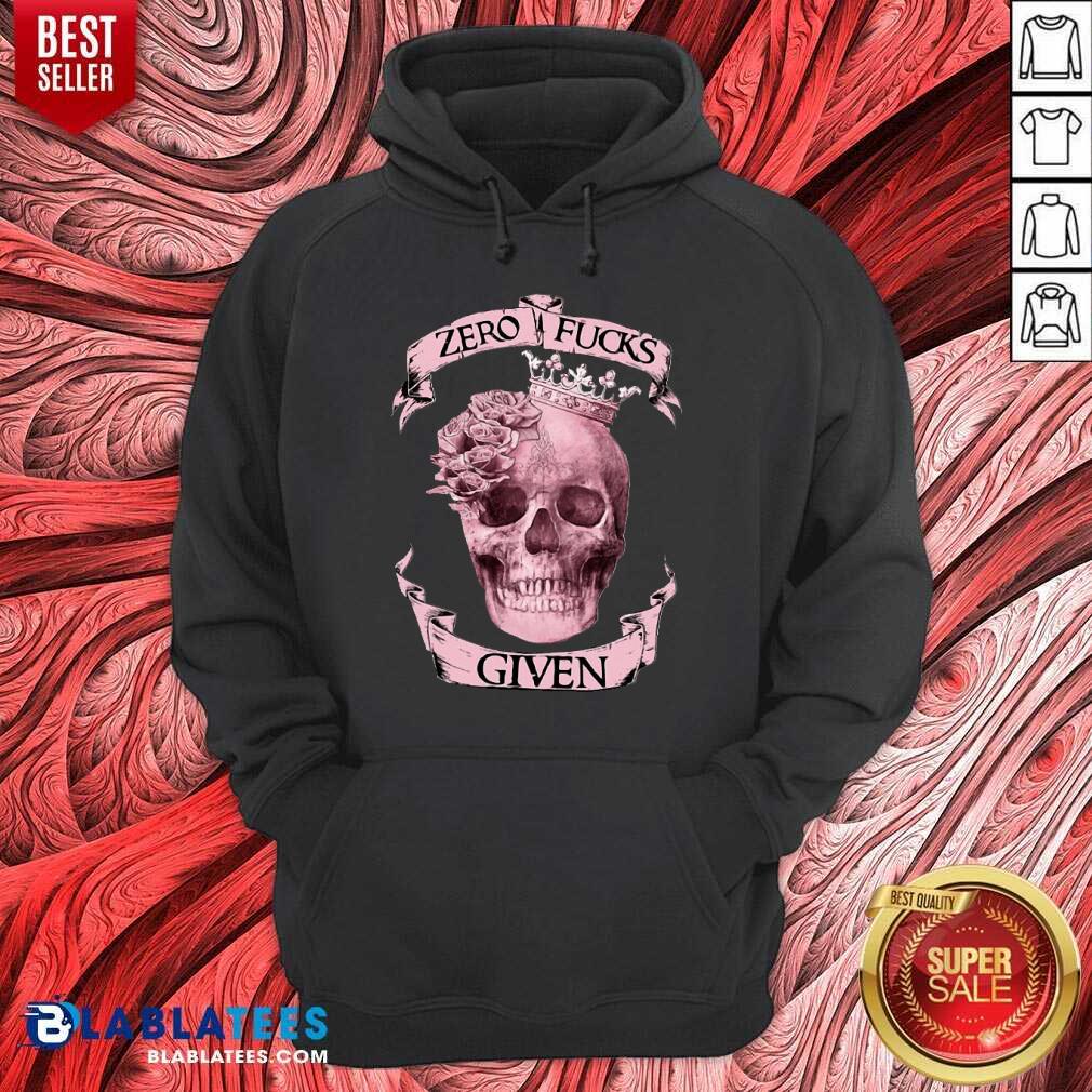 Hot Zero Fucks Given Skull Shirt - Image 2
