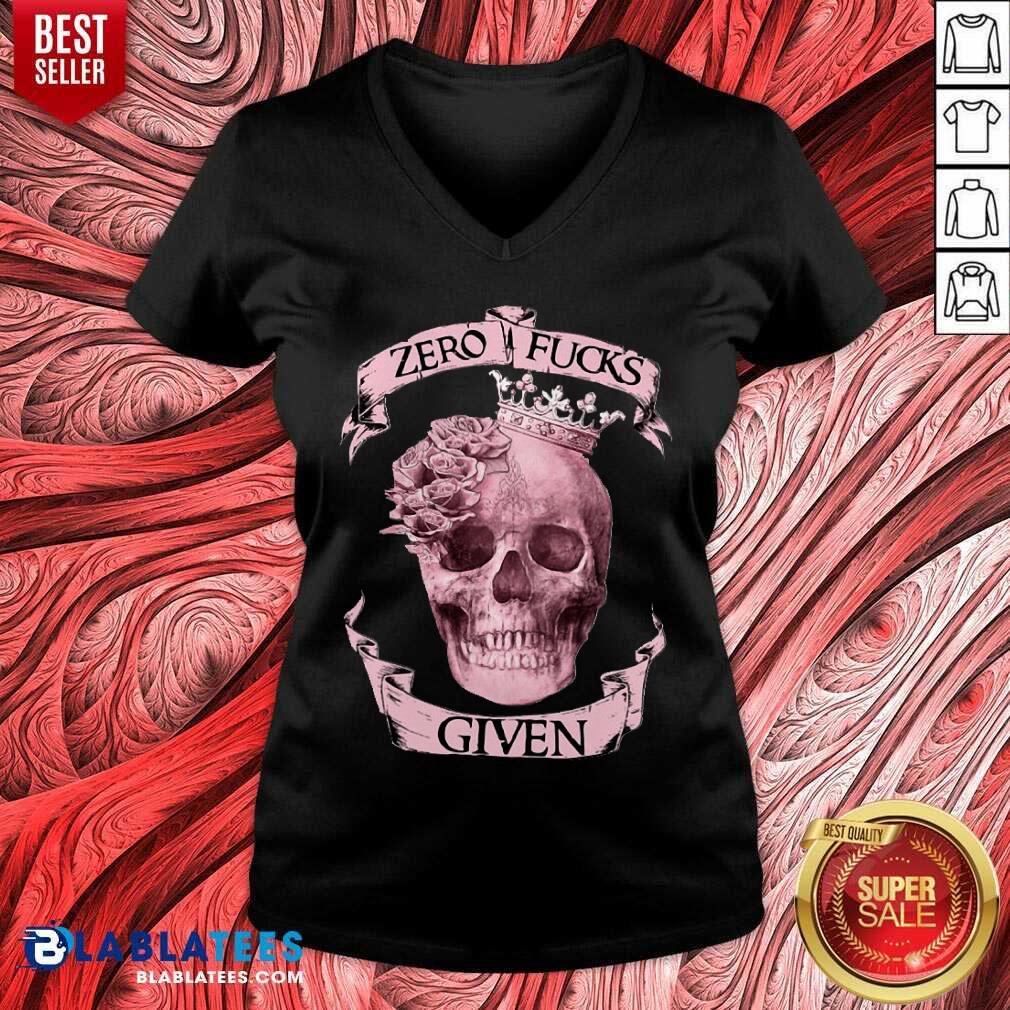 Hot Zero Fucks Given Skull Shirt - Image 3