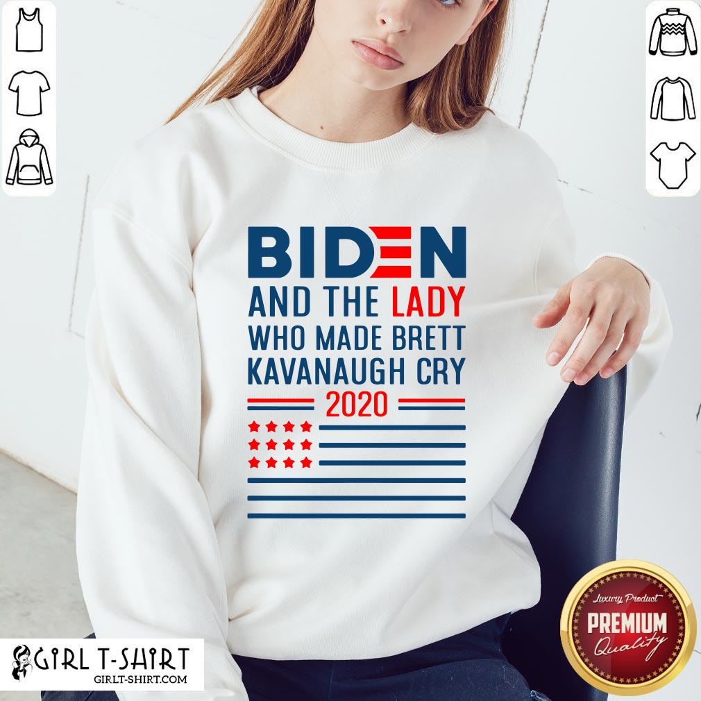 How Funny Joe Biden And The Lady Who Made Brett Kavanaugh Cry 2020 American Flag Shirt - Image 3