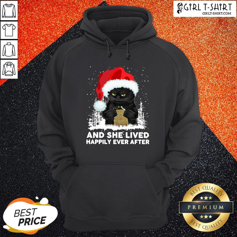 How Santa Black Cat And She Lived Happily Ever After Christmas Shirt - Image 5