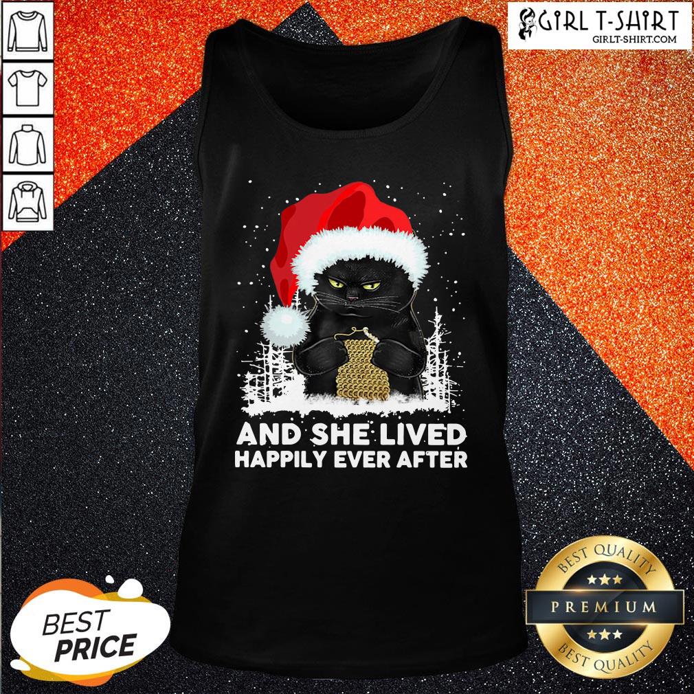 How Santa Black Cat And She Lived Happily Ever After Christmas Shirt - Image 3