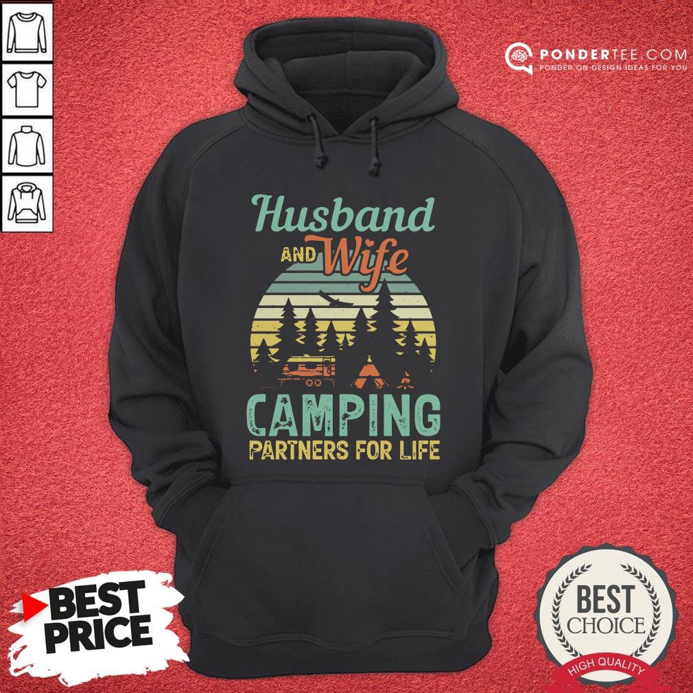 Husband And Wife Camping Partners For Life Retro Shirt - Image 5