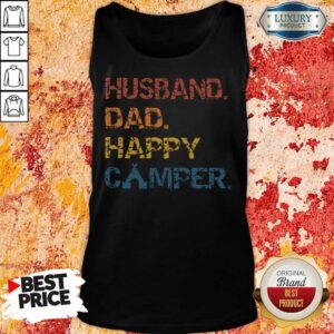 Alternative view of Husband Dad Happy Camper Vintage Shirt